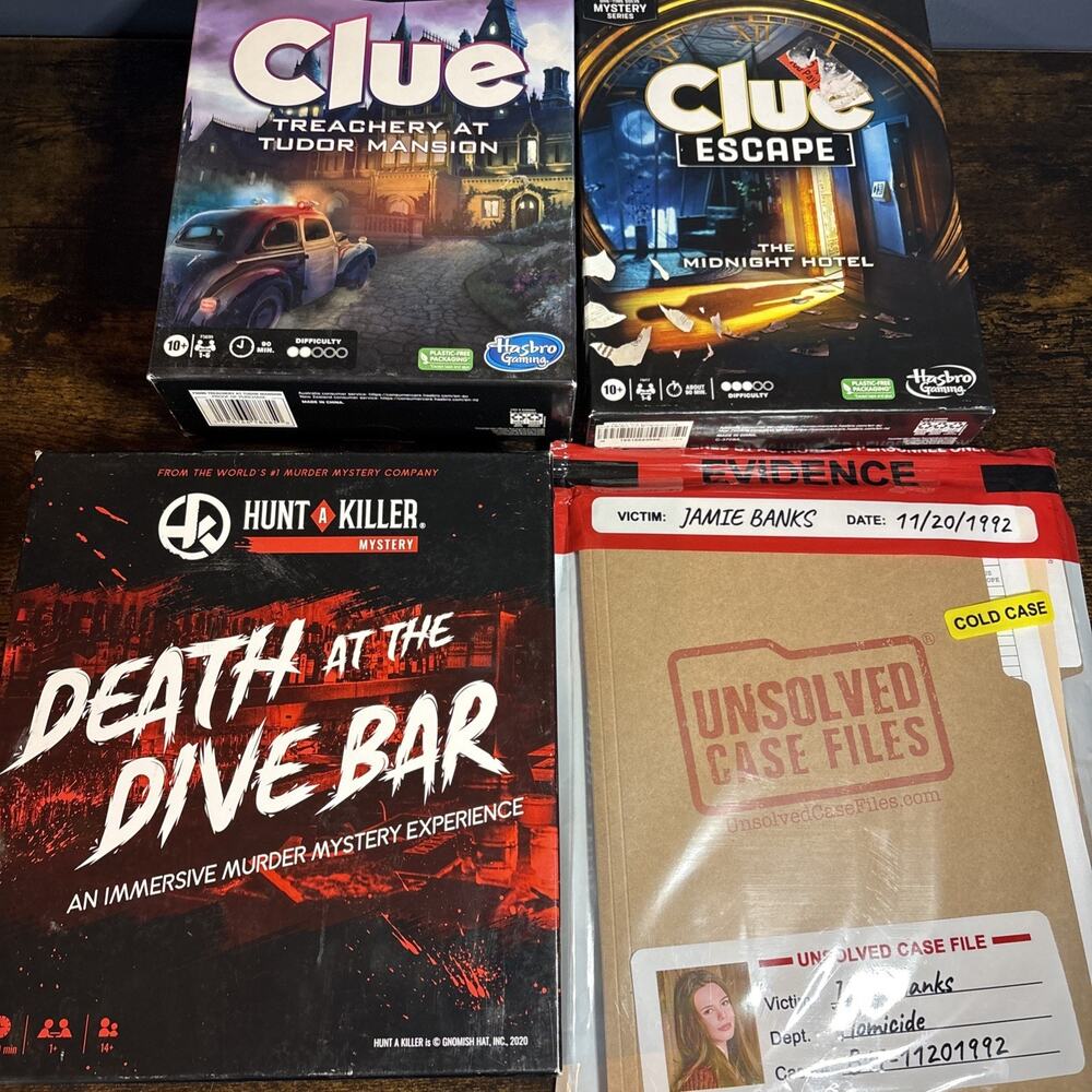 Mystery Game Lot 4 Clue Escape Hunt A Killer Unsolved Case Files